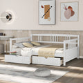 Full Size Daybed Wood Bed With Two Drawers White