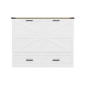 Full Size Farmhouse Murphy Bed With Charging Station And Large Storage Drawer
