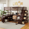 Full Size Loft Bed With 7 Drawers 2 Shelves Desk