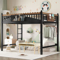 Full Size Loft Bed With Ladders Metal Loft Bed With Storage Shelves And Bookshelf No Box Spring Needed And Chic Design