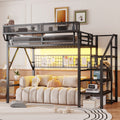 Full Size Loft Bed With Stairs Metal Full Loft Bed With Light And Storage High Loft Bed With Wardrobe And Storage