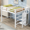 Full Size Loft Bed With Storage Wardrobe And Staircase In Solid Pine
