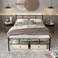 Full Size Metal Bed Frame With Decorative Headboard