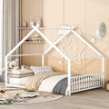 Full Size Metal House Bed For Home Office