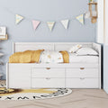 Full Size Platform Bed Frame Daybed With Drawers And Shelves