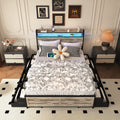 Full Size Platform Bed Frame With Storage Headboard Drawers