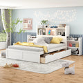 Full Size Platform Bed With Pull Out Shelves Trundle Drawers