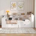 Full Size Platform Bed With Storage Shelves Drawers