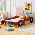 Full Size Race Car Bed With Wheels Solid Pine Wood Construction