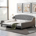 Full Size Tufted Button Daybed With Wood Frame No Box Spring Needed