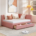 Full Size Upholstered Daybed With 2 Storage Drawers No Box Spring