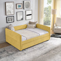Full Size Upholstered Daybed With Pull Out Trundle Bed