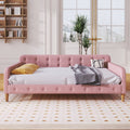 Full Size Upholstered Platform Bed Frame Daybed With Support Legs