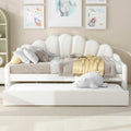 Full Size Velvet Upholstered Daybed With Pull Out Trundle Bed