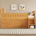 Full Size Wood Bed Frame With Led Light Storage Drawers