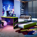 Full Size Wood Daybed With Twin Trundle Desk And Usb Port