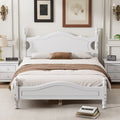 Full Size Wood Platform Bed Frame Retro Style Platform Bed With Wooden Slat Support Black