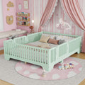 Full Twin Montessori Floor Bed With Slats Fence And Door No Box Spring Needed