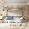 Full Xl Over Queen Bunk Bed With Ladder Guardrails Solid Wood