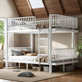 Full Over Full Bunk Bed With Ladders Guardrails Metal Bunk Bed Frame With Upgraded Safety Round Pipe Design