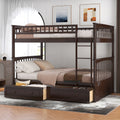 Full Over Full Convertible Bunk Bed With Storage Sturdy Design