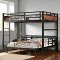 Full Over Full Metal Bunk Bed Frame With Raised Guardrails Convertible Loft And Platform Beds Noise Free Design