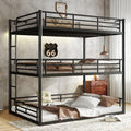 Full Over Full Over Full Bunk Bed Metal Triple Bunk Bed With Safety Guardrails Heavy Duty Bunk Bed With Noise Reduced Design