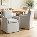 Fully Assembled Upholstered Swivel Dining Chair With Hidden Casters Accent Arm Chair
