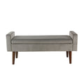 Fulton Velvet Storage Bench Gray