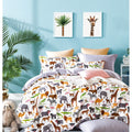 Porch Den Brauner Animal Print Cotton 3 Piece Queen Full Comforter Set