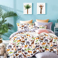 Porch Den Brauner Animal Print Cotton Queen Full Duvet Cover Set