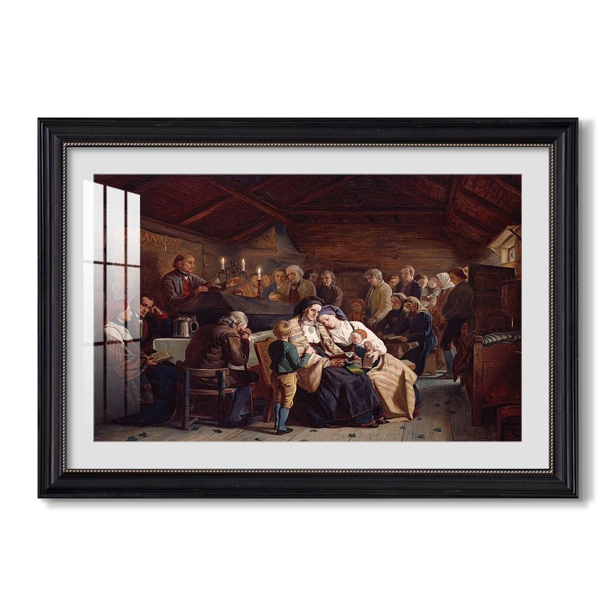 Funeral Feast 1854 Adolph Tidemand Custom Framed Print