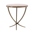 Furniture Classics Anthony Gold Iron Marble Inlay Accent Side Table