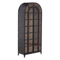 Furniture Classics Avora Black Oak Glass Arched Industrial Bookcase
