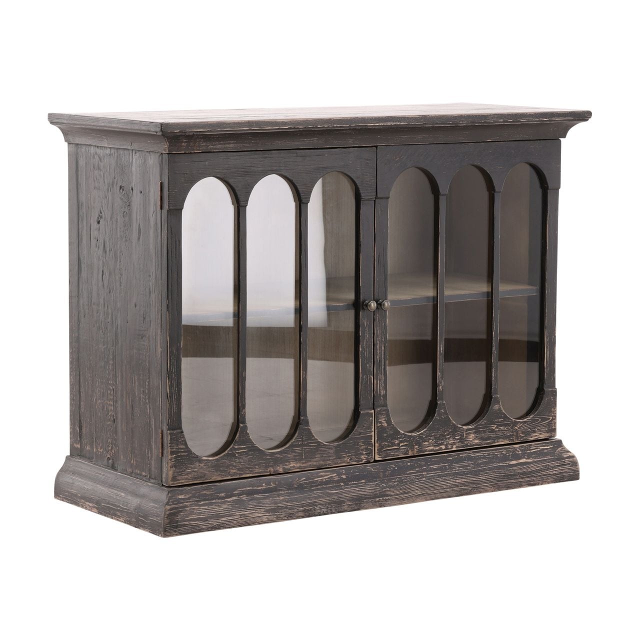 Furniture Classics Chet Reclaimed Pine Glass Storage Cabinet
