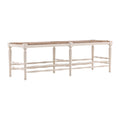 Furniture Classics Cream Mahogany Rush Seat Turned Leg Bench