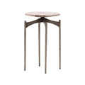 Furniture Classics Joanna Silver Iron And Marble Accent Side Table