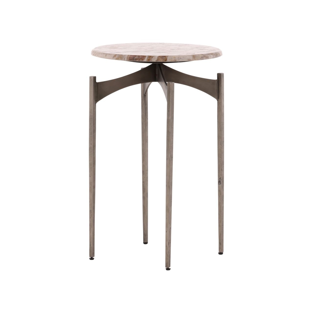 Furniture Classics Joanna Silver Iron And Marble Accent Side Table