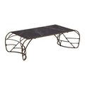 Furniture Classics Mirabelle Bronze Iron And Marble Inlay Coffee Table