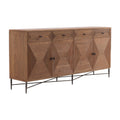 Furniture Classics Reese Natural Oak And Iron Sideboard Cabinet