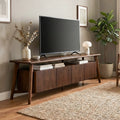 Furniture Of America Abigail Vi Mid Century Modern 71 Inch Walnut Solid Wood Tv Stand With Drawers And Cabinets