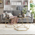 Furniture Of America Alba Metal Mirrored Geometric Nesting Tables