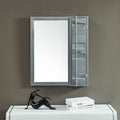 Furniture Of America Albee Industrial Metal Wall Mirror With Cabinet Silver