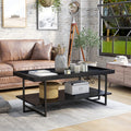 Alivia Black Rustic 2 Shelf Coffee Table