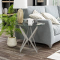 Furniture Of America Alma Modern Glass Top Metal End Table