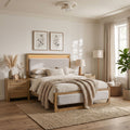 Furniture Of America Aluvo Modern 3 Piece Natural Solid Wood Bedroom Set With 2 Nightstands