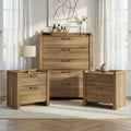 Furniture Of America Aluvo Modern 3 Piece Natural Solid Wood Chest And 2 Nightstands Bedroom Set