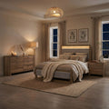 Furniture Of America Aluvo Modern 4 Piece Natural Solid Wood Bedroom Set With Dresser And 2 Nightstands