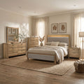 Furniture Of America Aluvo Modern 6 Piece Natural Solid Wood Bedroom Set With Dresser Mirror Chest And 2 Nightstands