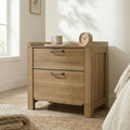 Furniture Of America Aluvo Modern Natural Solid Wood 2 Drawer Nightstand